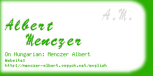 albert menczer business card